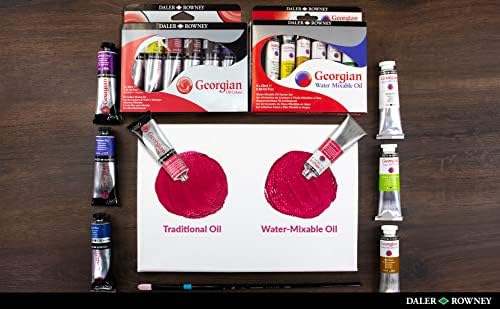 Daler Rowney Georgian 10-Tube Introductory Artist Oil Paint Set - Painting Set for Canvas Paper and More - Oil Painting Supplies for Artists and Students - Oil Paints for All Skill Sets