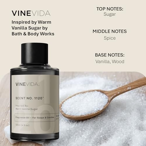VINEVIDA [4oz] Warm Vanilla Sugar Fragrance Oil for Candle Making and Soap Making - Premium Candle Scents for Soy Candles