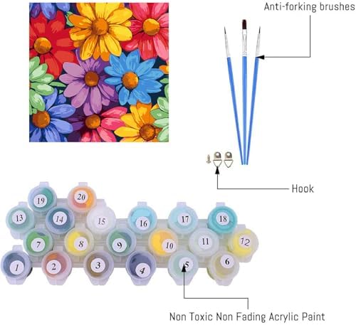 AIBOERL Paint by Numbers Kit for Adults Beginner, Flowers, 12X12In