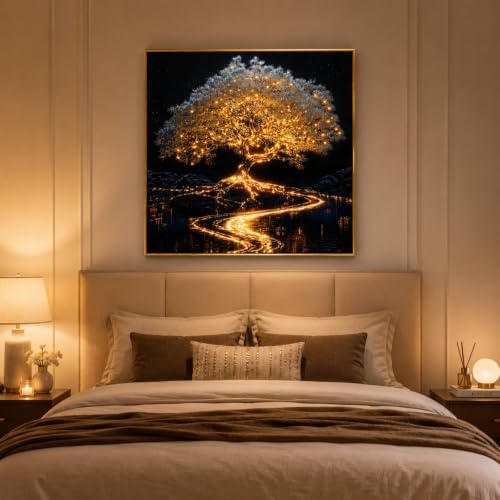 Acelii Tree Diamond Painting Kits for Adults Beginners, 5D Gem Painting | Diamond Art Painting for Adults, Gem Art Kits for Adults, Paint by Diamonds DIY Wall Decor Gift13.78X13.78Inch