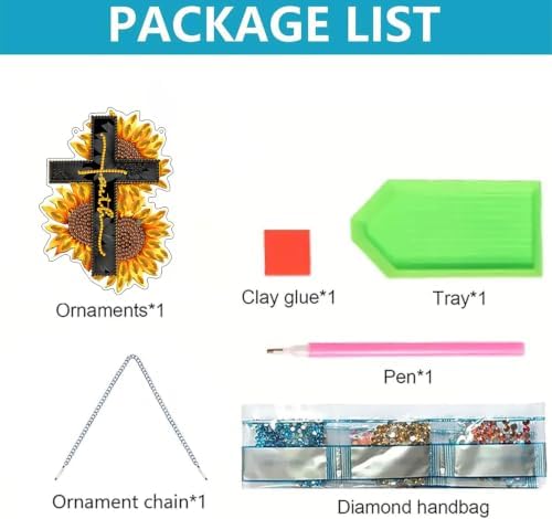 ARPADAMO Cross Diamond Art Kits for Adults, Acrylic Hanging Suncatcher