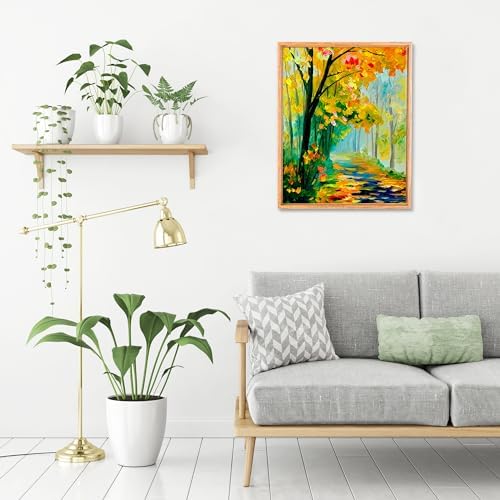 SNOWECRAFT Blank Canvas | 11x14 in Modern Framed Art in Natural Wood Color