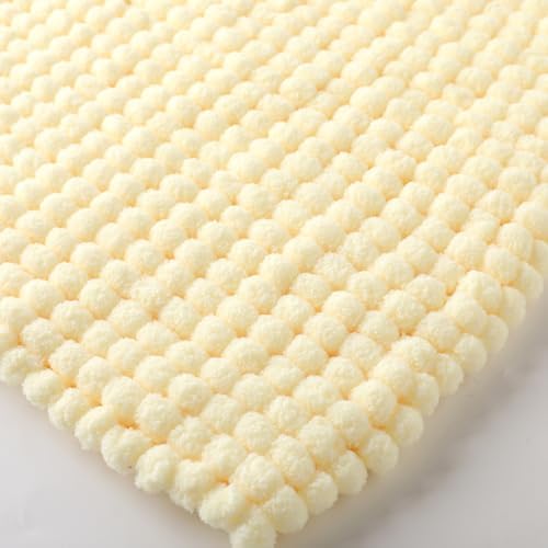 Hand-Woven Ball Yarn, 4 Pack, 380g Total, for Blankets, Cushions, and Pet Nests, Fluffy Chunky Craft Yarn (Light Yellow)