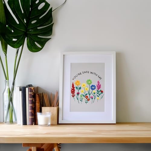 Louise Maelys Embroidery Kit for Beginners, Wildflower Quote DIY Decor