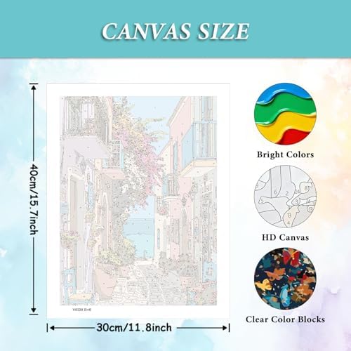 AIBOERL Paint by Numbers Kit for Adults Beginner, Seaside Scenery, 12X16In