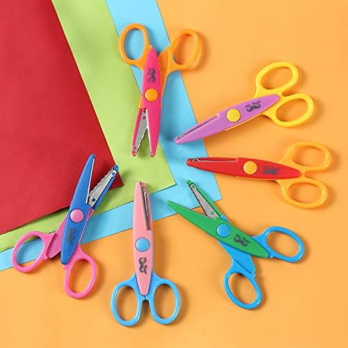 Mr. Pen- Craft Scissors Decorative Edge, 6 Pack, Bright Zig Zag Scissors | for Crafting, Scrapbooking, Fancy Pattern Design