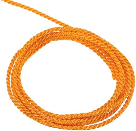 MECCANIXITY Twisted Cord Trim, 11 Yard 1mm 3-Ply Twine Braided Rope Shiny Thread String for Craft Gift Bag Curtain Christmas Decor, Orange - 10m