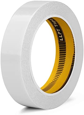 LLPT Double Sided Tape 1" x 50 Ft, White, 1 Pack