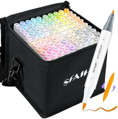 SFAIH Art Pastel Alcohol Markers Brush & Fine Tip - 101 Dreamy Colors