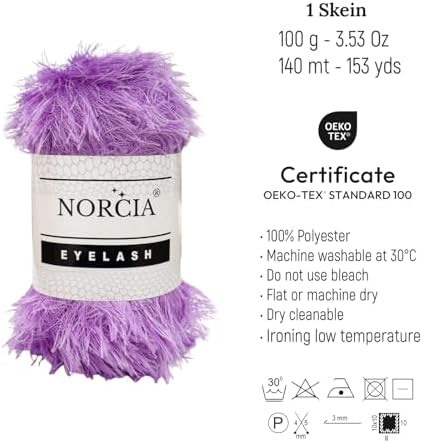 Eyelash Yarn Fun Fur Yarn(3 * 100g-3.5oz) (3 * 153yds-140mt) Fuzzy Premium Soft Crochet DIY Hand Knitting 100% Polyester
