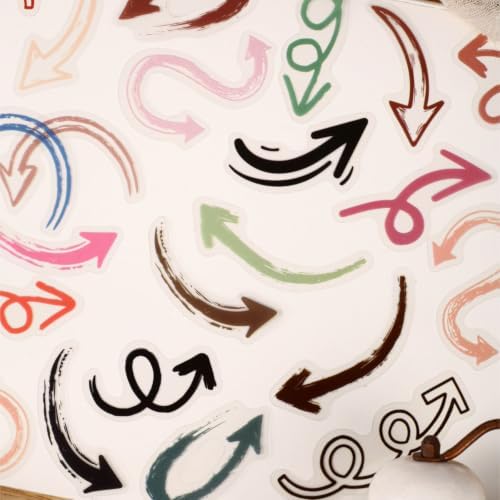180 Pcs Vintage Arrow PET Stickers, Aesthetic Directional Ephemera