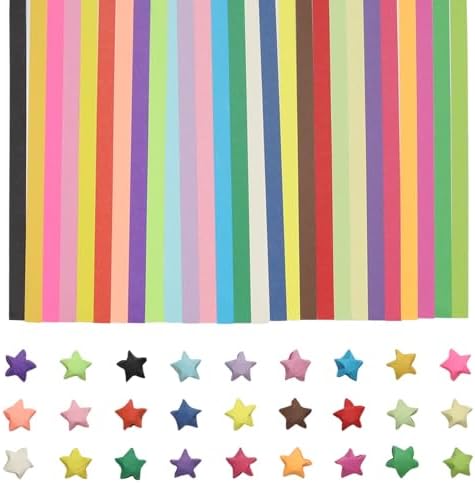 540 Pcs Cartoon Origami Paper Star Strips, Colorful Folding Strips for DIY Lucky Star Handcraft, Party Decoration