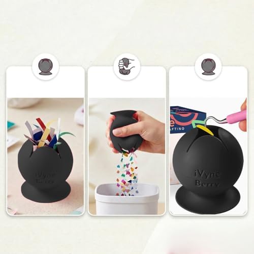 iVyne Berry Suctioned Vinyl Weeding Scrap Collector & Holder for Weeding Tools for Vinyl - Black