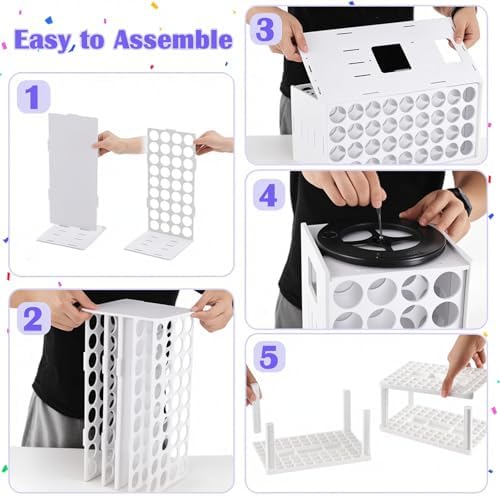 ZILAMGOO Rotating 2oz Acrylic Paint Organizer & Brush Holder Set