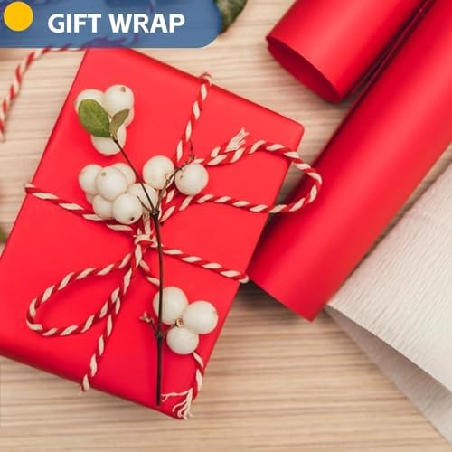 Red Christmas Wrapping Paper,15"x900" Art Craft Kraft Decorative Paper Roll