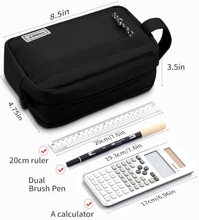 Sooez Big Capacity Pencil Case, Upgraded Canvas Pencil Pouch Large Pencil