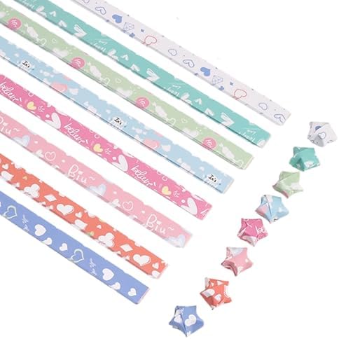 520 Pcs Cartoon Origami Paper Star Strips, Colorful Folding Strips for DIY Lucky Star Handcraft, Party Decoration