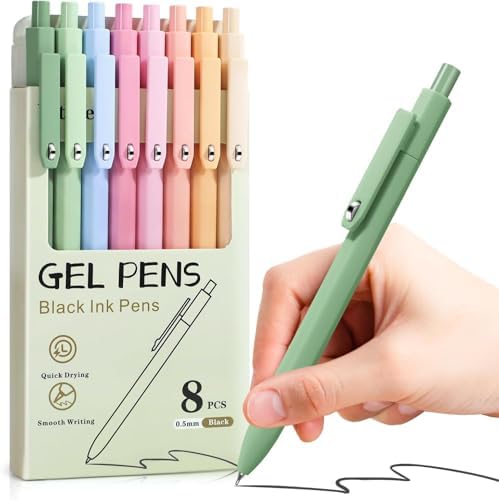 Vitoler Pens, 8 Pack 0.5mm Fine Point Cute Gel Pens with Fidget Quick Dry