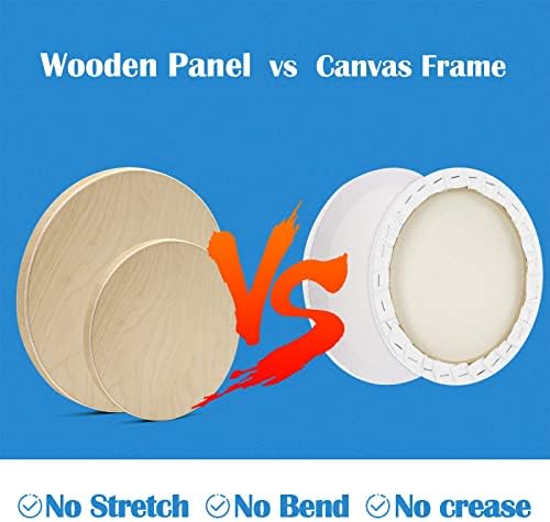 Falling in Art 4 Pack 6&8 Unfinished Round Birch Wood Panels for Painting