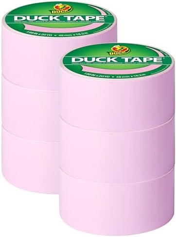 Duck Brand Color Duct Tape, 6-Roll, Baby Pink (240976_C)