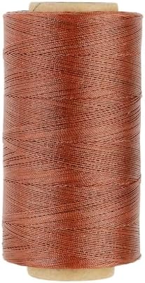 Thin Wax Polyester Thread, 0.45mm, 547 Yards, 3 Ply Round Waxed Cord Strings for Sewing, Beading, Binding, Micro Braiding, Fine Leather Craft and Micro Macrame Jewelry - Coffee