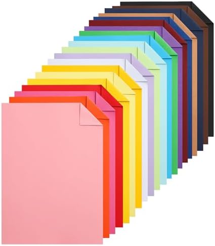 Silunkia 40 Sheets Colored Cardstock 8.3 x 11.7 Craft Paper 75lb