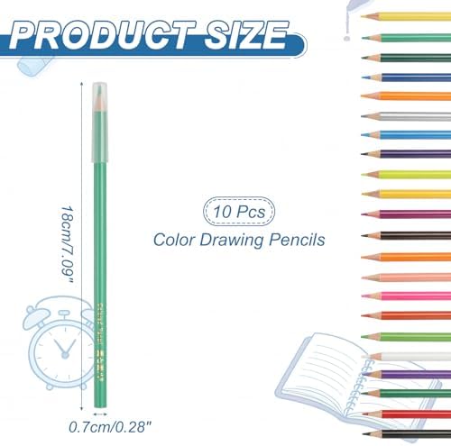 PATIKIL Colored Pencils, Gem Green Color Drawing Pencils with Oil-Based Cores Art Scrapbook Supplies for Adult Coloring Books Artists Beginners Drawing Sketching, 10 Pcs