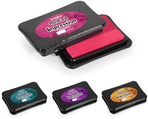 CraftyManor Masked Impression Large Ink Pads for Stamps, Water Based Smudge Chalk Stamp Pad for Scrapbooking, Journaling, Card Making, DIY Craft Scrapbook Supplies for Adults (#CM256404)