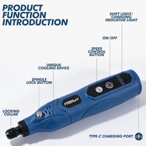 Mini Cordless Rotary Tool 5 Speed and USB Charging Rotary Tool Kit with 110 Accessories, Multi-Purpose 3.7V Power Rotary Tool for Engraving Sanding, Polishing, Drilling, Etching, DIY Crafts