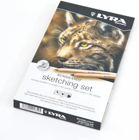 Lyra Rembrandt Sketching Set - 11 Assorted Carbon Pencils Drawing Charcoal Pastel Sticks and Accessories for Artists - Variety of Multipurpose Durable Pencils for Drawing Blending & More