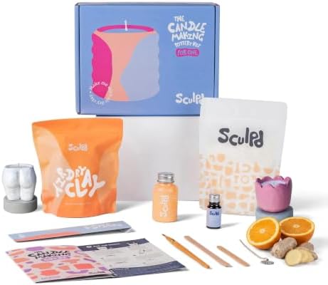 Sculpd Candle Making & Pottery Kit, Air Dry Clay, Orange Ginger Fragrance