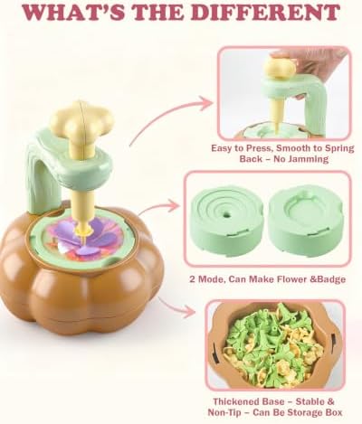 DIY Fabric Flower Making Kit, 2-in-1 Flower & Badge Maker for Kids 4-8