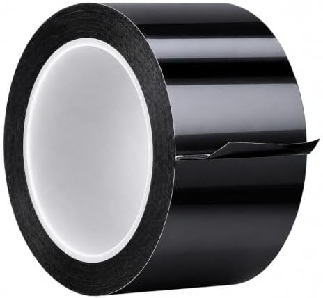 GGR Supplies MMYP-1 Black Metalized Polyester Film Tape, 3 Inch x 72 Yds