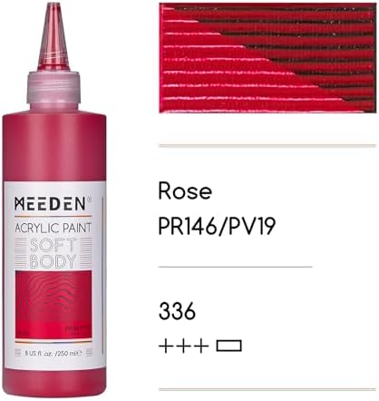 MEEDEN Soft Body Acrylic Paint: Rose Red Matte Finish 250ml/8.45oz