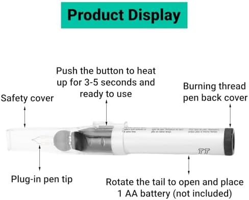 Thread Burning Tool Instant Heat Pen for Melting and Trimming Frayed Threads Sewing Beading Crafts with Safety Cap