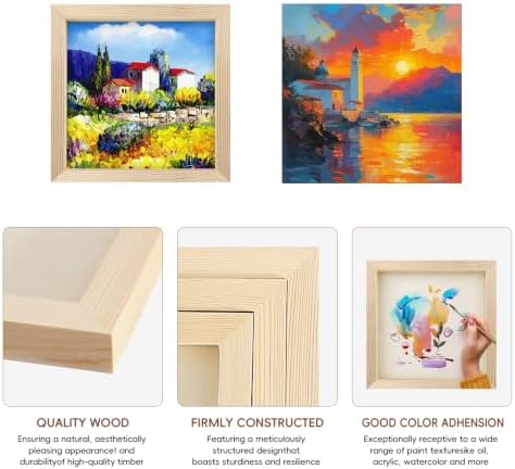 10 Pack 4x4 Inch Unfinished Wood Panel Boards for DIY Painting Art Crafts