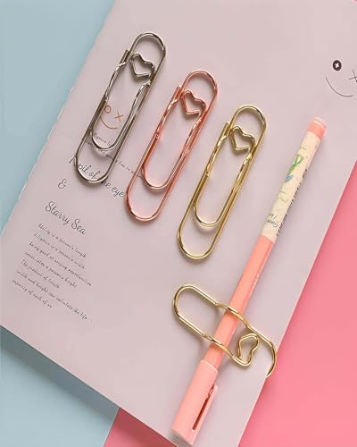 Notebook Pen Clip, 15PCS Colorful Metal Paperclip Pen Holder
