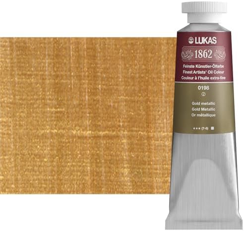 Lukas 1862 Professional German Oil Paint, Gold Metallic 37 mL - w/Beeswax & Non-Yellowing Sunflower Oil, Short Drying Time, Smooth, Outstanding Lightfastness