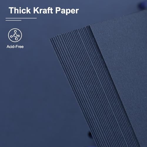 Scrapbook Album 10x10 Inches 40 Pages Hardcover Kraft Paper Blue