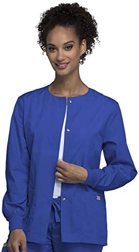 Cherokee WW Originals Scrubs Jacket for Women Snap Front 3 Pockets