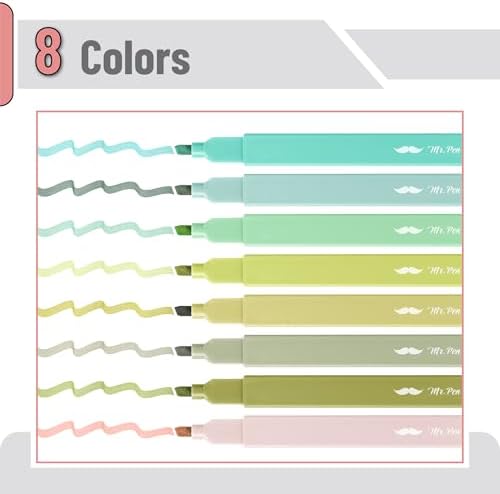 Mr. Pen- Aesthetic Highlighters No Bleed, 8 Pack, Assorted Colors | Chisel Tip, Cute Highlighters Assorted Colors for Journaling, Highlighting, Underlining, Fast Dry, Back to School Supplies