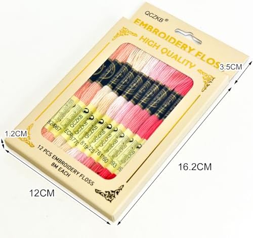 Premium Rainbow Color Embroidery Floss - Cross Stitch Threads - Friendship Bracelets Floss - Crafts Floss - 12 Skeins Per Pack Embroidery Floss,Warm Peach-Orange