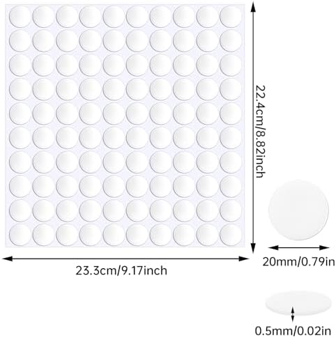 JANYUN 1500 Pcs Sticky Dots,20 mm Clear Sticky Tack Adhesive Stickers