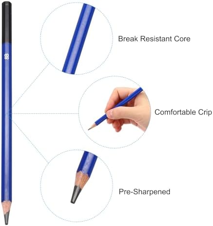 PATIKIL 8B Drawing Pencils for Sketching, 12PCS Sketch Pencils for Drawing Art Pencils Graphite Wood Pre-sharpened for Drawing Sketching Artists, 8B Pencils