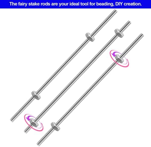 Stainless Threaded Rods with Hex Nuts & Crystal Knobs, 10 Inch Set