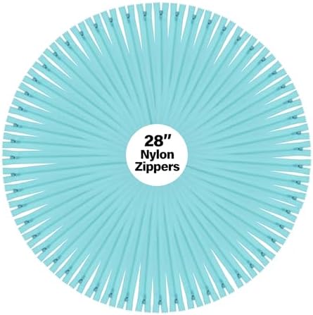 Mandala Crafts 40 PCs Turquoise Closed-End 28 Inch Nylon Zippers for Sewing
