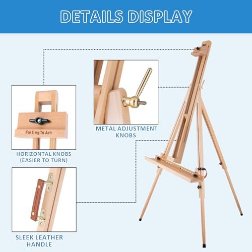 Falling in Art Plein Air Tripod Field Painting Easel, Holds up to 31''