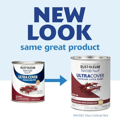 Rust-Oleum Brush-On Paint Painters Touch Latex, Gloss Colonial Red