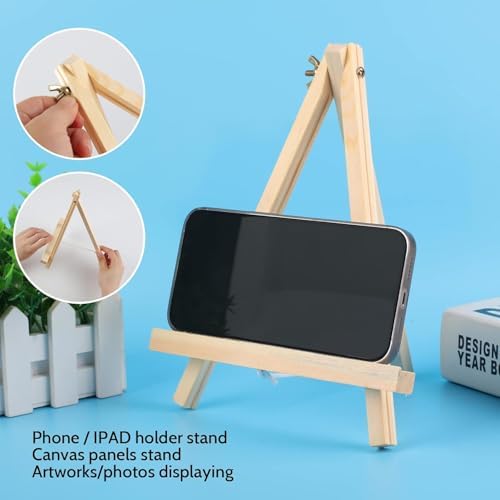 26 Pack 9 Inch Wood Easel, Painting Party Easel, Kids Student Tabletop Easels for Painting, Portable Canvas Photo Picture Sign Holder Tripod Painting Easels for Art & Crafts