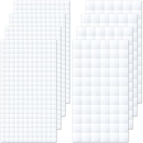 Joez Wonderful 8 Sheets Foam Adhesive Squares, 0.47in & 0.24in, White